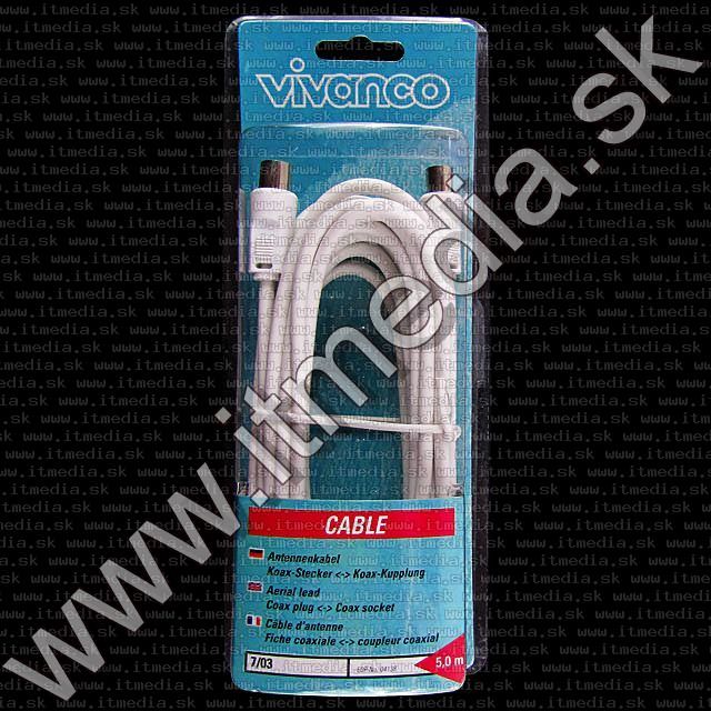 Image of Vivanco TV cable 5m white, *BLISTER* (IT1176)
